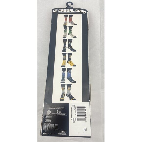 Harry Potter 6 Pair Casual Crew Shoes Size 8-12 WIZARDING WORLD - Picture 3 of 8